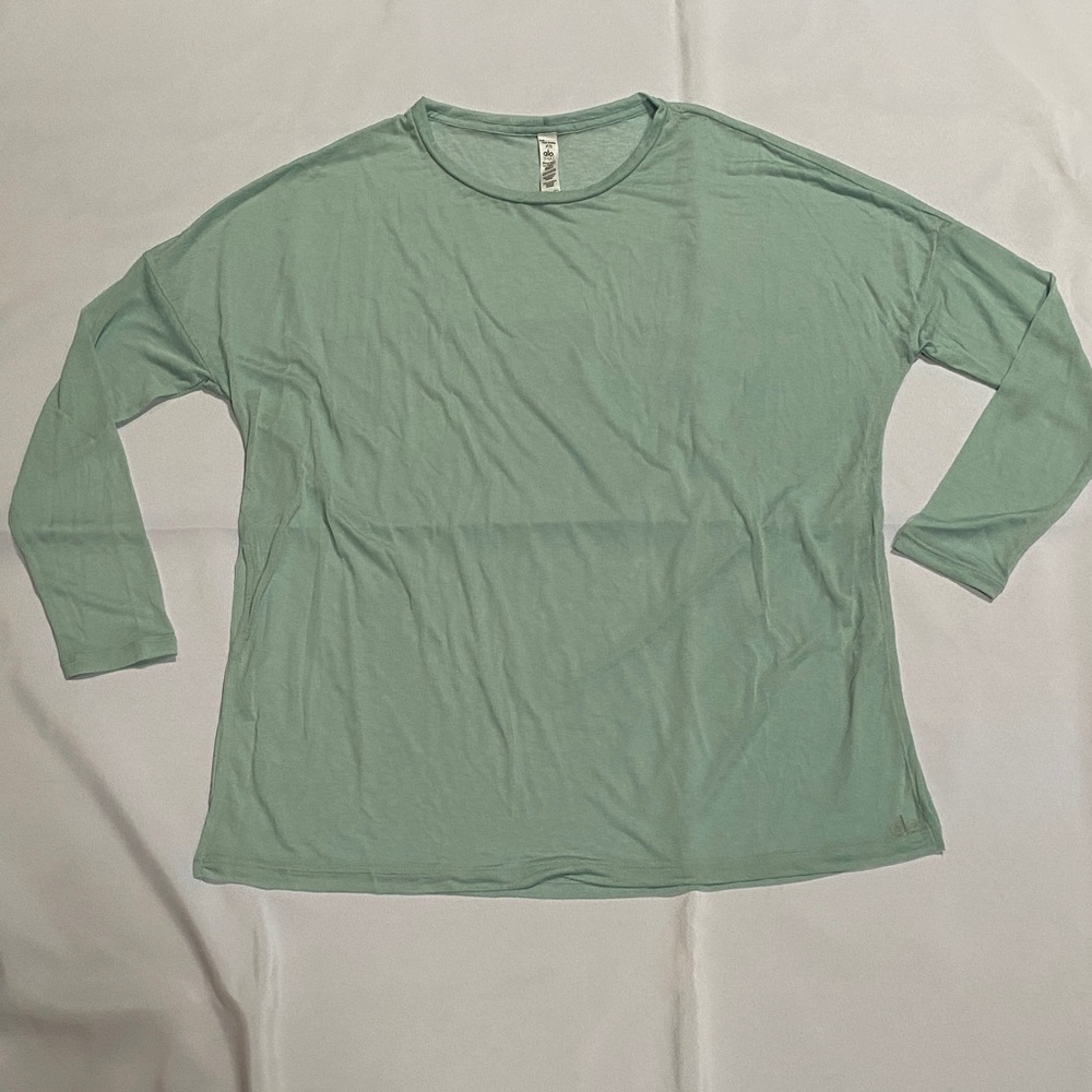 ALO Yoga Seafoam Long Sleeve Sheer Women's Top XS
